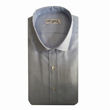 Süvari Slim Fit Armür Desenli Erkek Gömlek