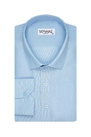 Süvari Slim Fit Soluk Mavi Erkek Gömlek
