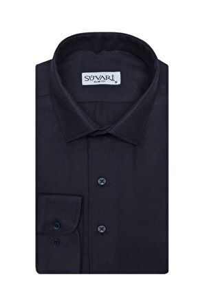 Süvari Slim Fit Armür Desenli Erkek Gömlek