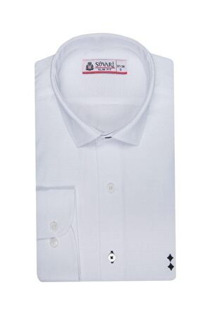 Süvari Slim Fit Armür Desenli Erkek Gömlek