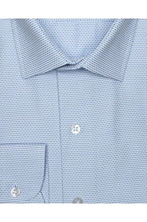 Slim Fit Armür Desenli Erkek Gömlek
