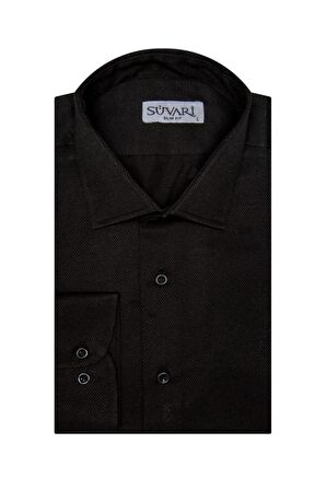 Süvari Slim Fit Armür Desenli Erkek Gömlek