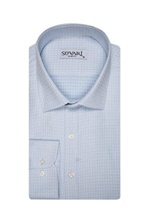 Süvari Slim Fit Armür Desenli Erkek Gömlek