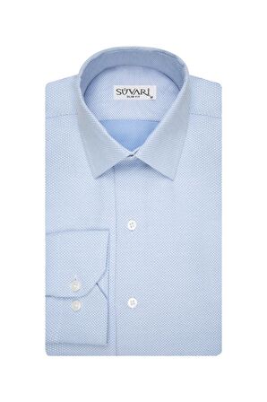 Süvari Slim Fit Armür Desenli Erkek Gömlek