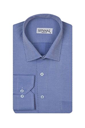 Süvari Bol Kesim Armürlü Beyaz Erkek Gömlek