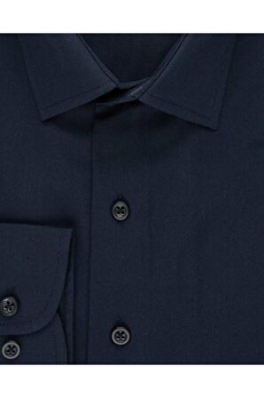 Süvari Slim Fit Lacivert Düz Erkek Gömlek