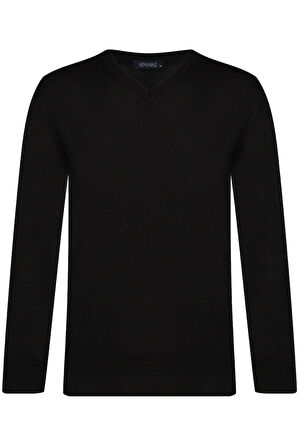 V Yaka Lacivert Erkek Triko Kazak