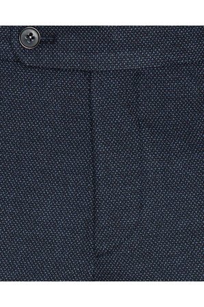 Slim Fit Desenli Lacivert Erkek Pantolon