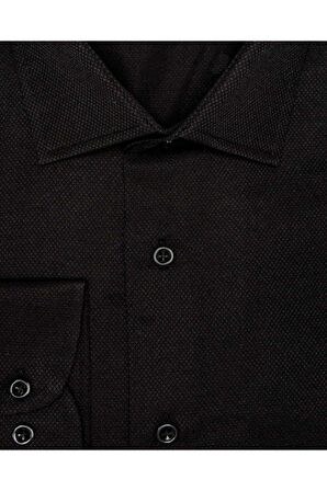 Süvari Dar Kesim Armür Desenli Beyaz Erkek Gömlek