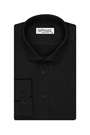 Süvari Armür Desenli Siyah Erkek Gömlek