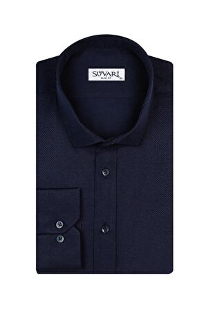 Süvari Slim Fit Armür Desenli Erkek Gömlek