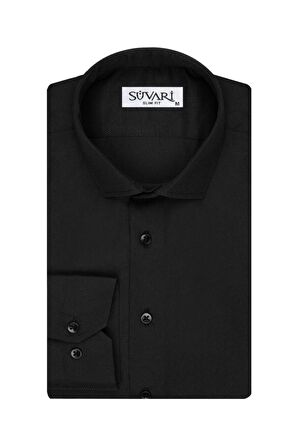 Süvari Armür Desenli Slim Fit Beyaz Erkek Gömlek