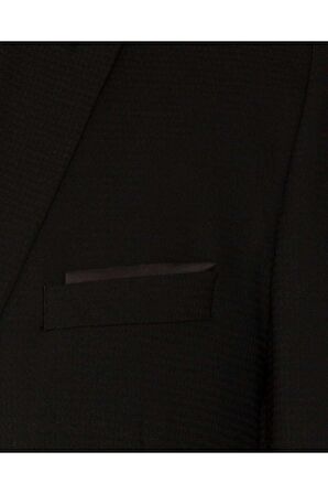 Süvari Yelekli Dar Kesim Siyah Desenli Takım Elbise