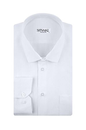 Süvari Armür Desenli Beyaz Erkek Gömlek