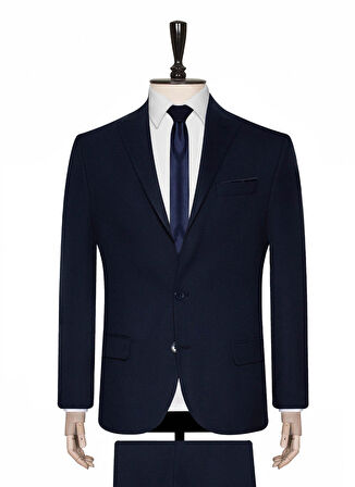 Süvari Normal Bel Slim Fit Mavi Erkek Takım Elbise Tk1000600225
