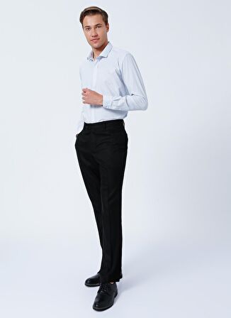 Süvari Slim Fit Klasik Yaka Düz Mavi Erkek Gömlek GM1007100442