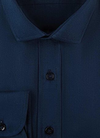 Süvari Slim Fit Klasik Yaka Düz Mavi Erkek Gömlek GM1007100444