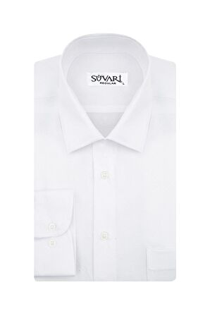 Süvari Armür Desenli Beyaz Erkek Gömlek