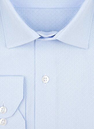 Süvari Gm2025000183 Klasik Yaka Regular Fit Armürlü Mavi Erkek Gömlek