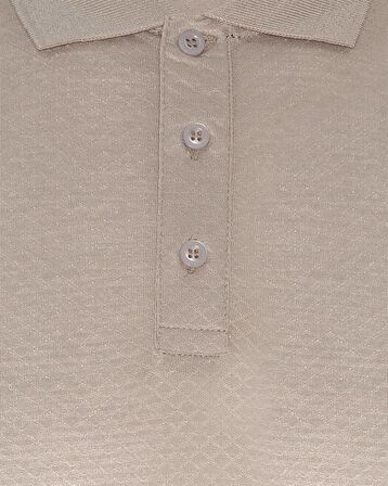 Süvari Bol Kesim Jakarlı 179 Desen Polo Yaka Bej Tshirt
