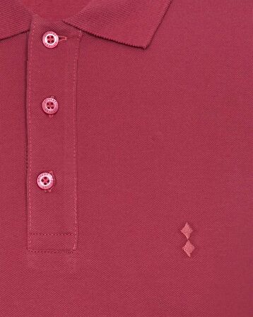 Süvari Dar Kalıp Polo Yaka Pembe  Erkek Tişört