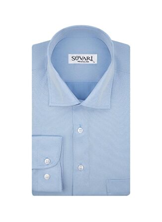 Süvari Regular Fit Klasik Yaka Armürlü Beyaz Erkek Gömlek GM2025000190