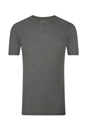 Süvari Slim Fit Waffle Desenli O Yaka Yeşil Tshirt