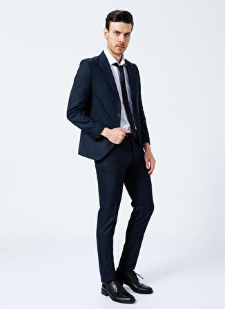 Süvari Normal Bel Slim Fit Mavi Erkek Takım Elbise TK1000600230