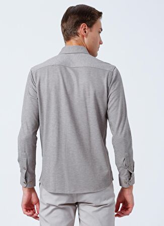 Süvari Slim Fit Klasik Yaka Jakarlı Kahve Erkek Gömlek GM2025500394