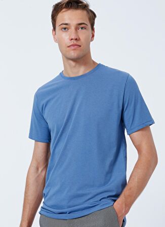Süvari O Yaka Düz Mavi Erkek T-Shirt TS1014000239