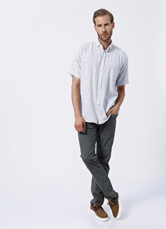 Süvari Kısa Kollu Gömlek, L, Gri