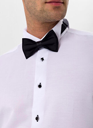 Süvari Slim Fit Ata Yaka Düz Siyah Erkek Gömlek GM3000900238