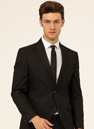 Süvari Normal Bel Regular Fit Siyah Erkek Takım Elbise TK1000400344