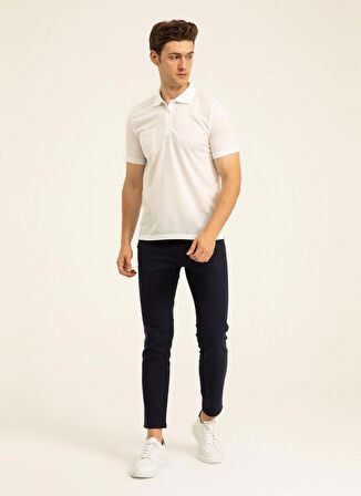 Süvari Baskılı Beyaz Erkek Polo T-Shirt tS1014000263