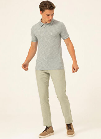 Süvari Baskılı Açık Gri Erkek Polo T-Shirt TS1014000263