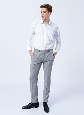 Süvari Regular Fit Klasik Yaka Düz Beyaz Erkek Gömlek GM1001400233