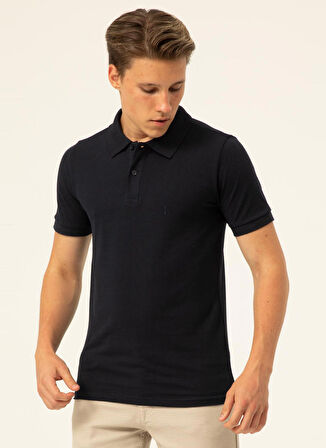 Süvari Polo Yaka Armürlü Lacivert Erkek T-Shirt TS1014000268