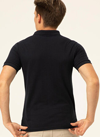 Süvari Polo Yaka Armürlü Lacivert Erkek T-Shirt TS1014000268
