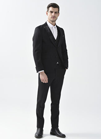 Süvari Normal Bel Slim Fit Siyah Erkek Takım Elbise TK3000400239