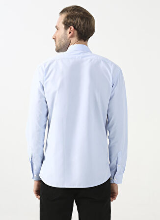 Süvari Slim Fit Klasik Yaka Düz Mavi Erkek Gömlek GM1007100494