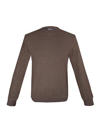 Süvari O Yaka Kahverengi Sweat