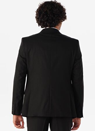 Süvari Sivri Yaka Slim Fit Siyah Erkek Takım Elbise Tk1001100114