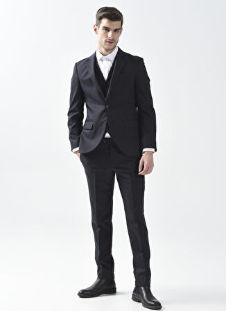 Süvari Normal Bel Slim Fit Lacivert Erkek Takım Elbise Tk1020000243