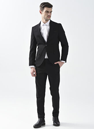 Süvari Normal Bel Slim Fit Siyah Erkek Takım Elbise Tk1000600245