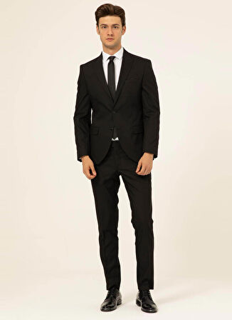Süvari Normal Bel Slim Fit Siyah Erkek Takım Elbise Tk1020000244