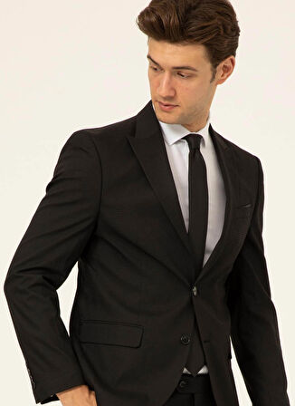 Süvari Normal Bel Slim Fit Siyah Erkek Takım Elbise Tk1020000244