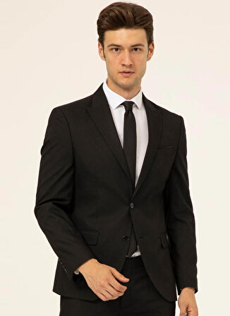 Süvari Normal Bel Slim Fit Siyah Erkek Takım Elbise Tk1001100117