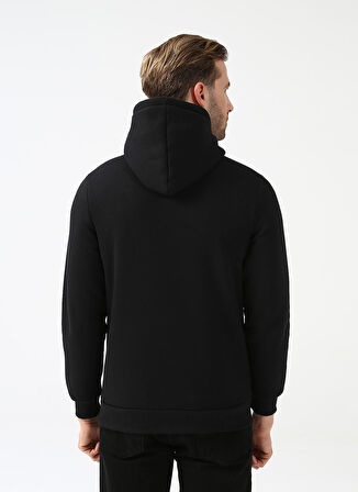 Süvari Kapüşon Yaka Regular Fit Siyah Erkek Kazak TR2013700311