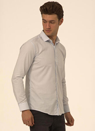 Süvari Mavi - Buz Erkek Slim Fit Gömlek GM1007100515