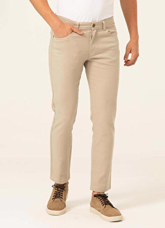 Süvari Normal Bel Normal Paça Slim Fit Bej Erkek Pantolon PN2020500527